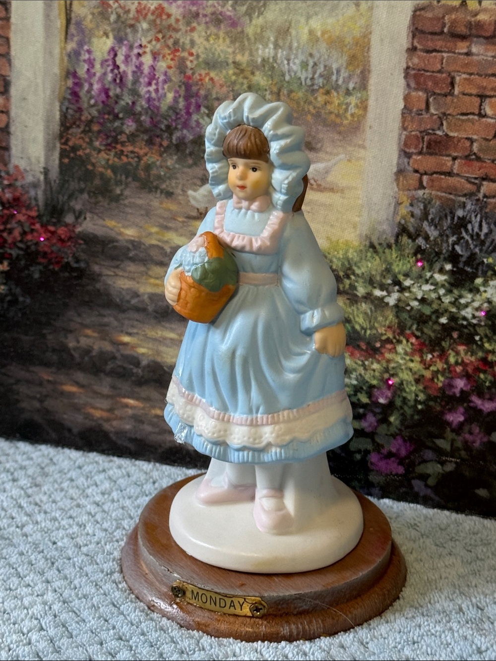 1990 Vintage Monday Figurine Porcelain Girl Figurine.